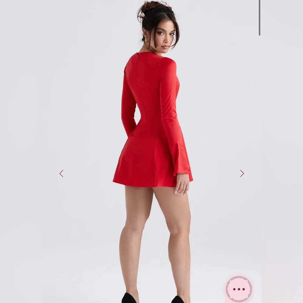 House of CB Sacha Satin Mini Dress in Red Size XL - Picture 7 of 13